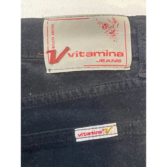 Vitamina Jeans Womens Jeans Straight Leg Deluxe Edition Mid Rise Black Size 44 - Picture 3 of 10